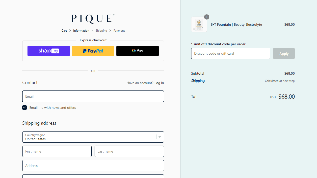 How to apply Pique Life coupon code